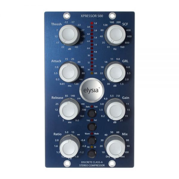 elysia xpressor 500 Series Stereo Compressor Module with Auto Fast Feature, Sidechain Filter, and Stepped Potentiometers